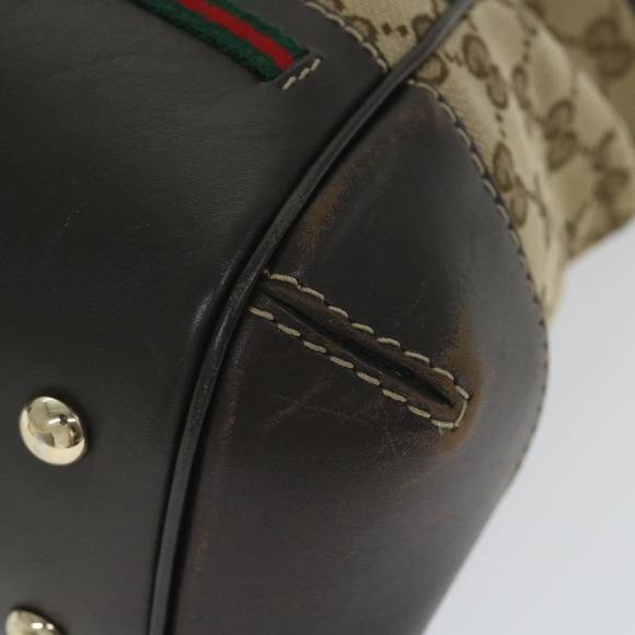 GUCCI GG Canvas Web Sherry Line Hand Bag Beige Red Green 269894 Auth 58043 - Picture 14 of 16